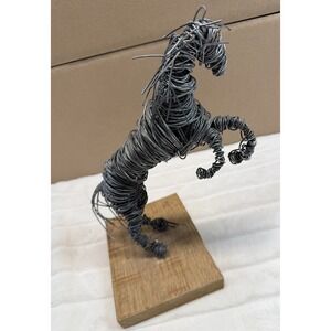 Handmade Wire Horse‎ Sculpture Metal Art Equine Statue Rustic Decor Unique VTG